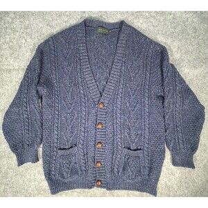 VTG Woollen Mill Royal Mile Edinburgh Cardigan Sweater 5 Button Mens XL  Blue